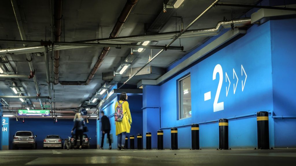 wall branding, parking navigation